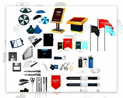 辦公用品與化妝品系列矢量素材 提升創(chuàng)意設計的雙翼